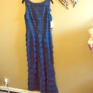 Gorgeous new teal pleated Adrianna Papell gown.